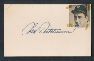 1950 Fred Hutchinson Vintage Signed Baseball Index Card Jsa Auth.  (died 1964)