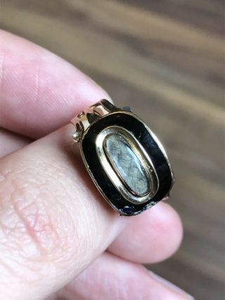 Stunning Antique Georgian 15ct Gold Mourning Ring 2