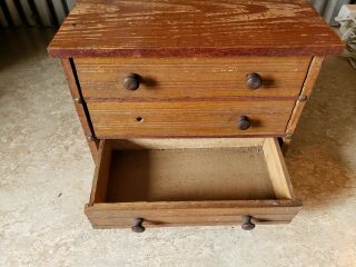 Antique Miniature Wooden Chest of Drawers 5