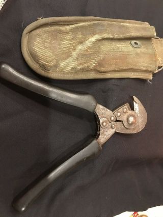 WWII Barbed Wire Cutters 1944 With Case Militaria 2