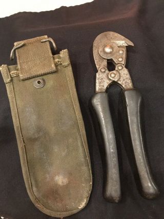 WWII Barbed Wire Cutters 1944 With Case Militaria 4