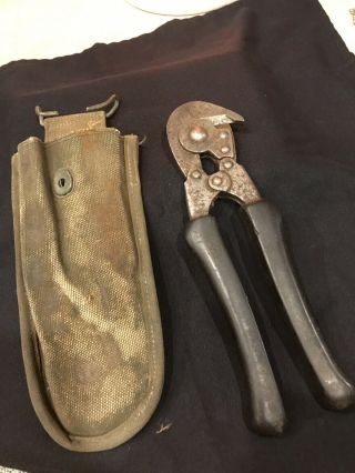 WWII Barbed Wire Cutters 1944 With Case Militaria 5