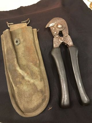 WWII Barbed Wire Cutters 1944 With Case Militaria 7
