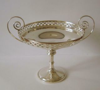 A Large Antique Sterling Silver Comport Fruit Bowl Birmingham 1919 519 Grams