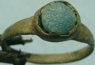 Ancient Bronze Ring W/ Stone
