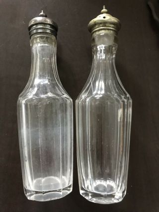 Victorian Cut Crystal Glass Salt And Pepper