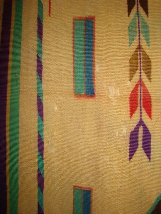 Antique Navajo Sandpainting Yei Rug Native American early Weaving 44X56 8