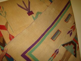 Antique Navajo Sandpainting Yei Rug Native American early Weaving 44X56 9