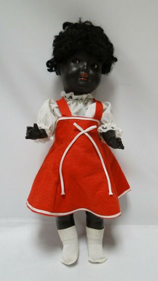 Antique Black German Paper Mache Doll Flirting Eyes Sp