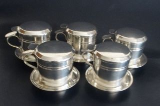 Five French Antique Individual Coffee / Tea Filters