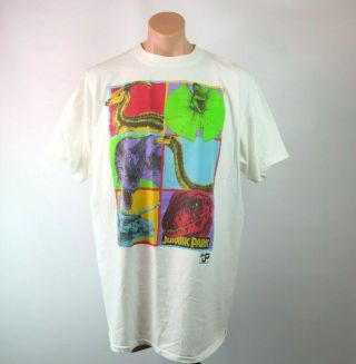 Vtg 1993 Jurassic Park T - Rex Andy Warhol Neon Promo Single Stitch T - Shirt 3xl