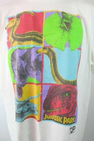 VTG 1993 JURASSIC PARK T - REX Andy Warhol Neon Promo Single Stitch T - Shirt 3XL 3