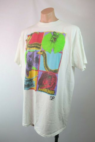 VTG 1993 JURASSIC PARK T - REX Andy Warhol Neon Promo Single Stitch T - Shirt 3XL 8