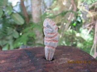 Antique Maya " Carved Stone Ear Plug/talisman Artifact