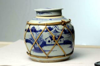 Antique Chinese Ginger Jar Blue And White