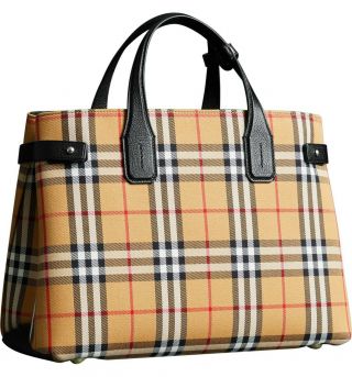 Burberry Medium Banner In Vintage Check And Leather - 40769531 -