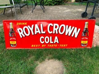 Large Vintage 1951 Royal Crown Rc Cola Soda Sign 54 X 18 Nr Nehi