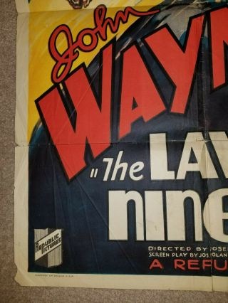 1936 John Wayne – RARE Lawless Nineties one sheet movie poster 5