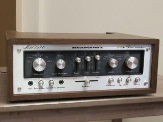 Marantz 1070 Vintage Stereo Amplifier Amp With Wood Case Serviced & Restored
