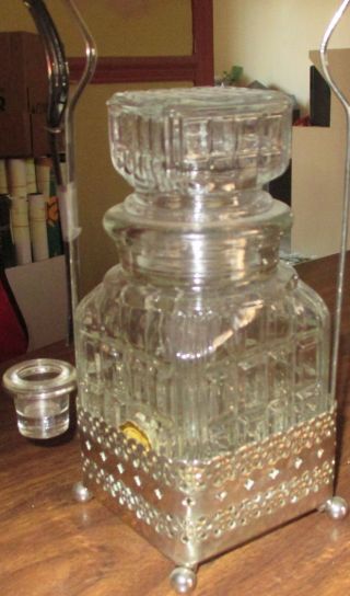 Silver Plated Pickle Jar Castor Serving Set With Fork And Salt Cup England