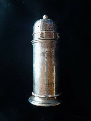 Antique Sterling Silver Sugar Shaker In Arts And Crafts Style Vgc