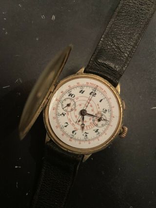 Vintage Monopusher Gold Plated Chronograph Gents Watch