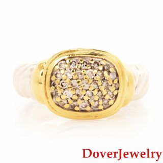 David Yurman Diamond 18k Gold Sterling Silver Cluster Ring 7.  9 Grams Nr