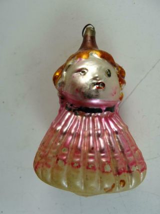 Antique German Feather Glass Angel Girl Doll Figural Christmas Ornament Vintage