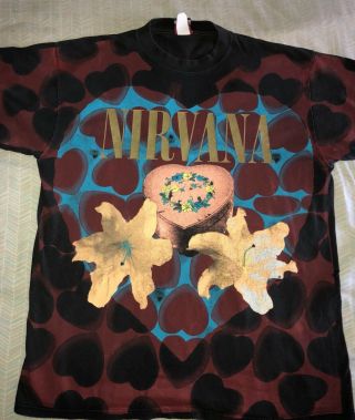 Authentic Vintage 1990’s Nirvana Heart Shaped Box T - Shirt Size Xl Giant Tultex
