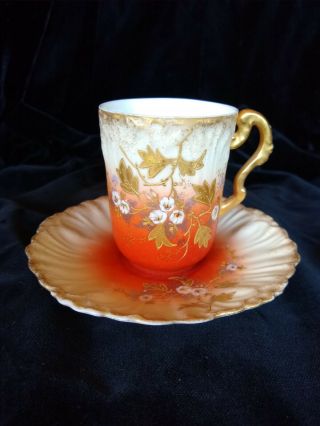 Antique Tea Cup & Saucer - Limoges,  France - Raphael Weill & Co,  San Francisco