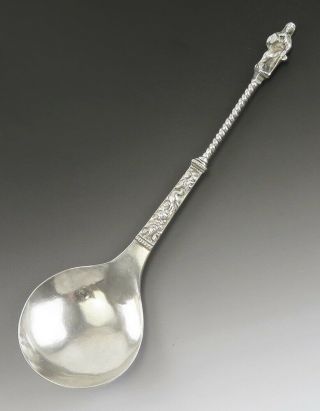 Antique Dutch 18th Century Silver Twist Apostle Serving Spoon