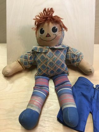 Antique 1930s Raggedy Andy Molly - E Outfitters Cotton Rag Doll One Owner 2