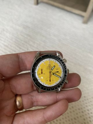 Omega Speedmaster Schumacher Head 3510.  12 Yellow Chronograph Rare Wrist Watch
