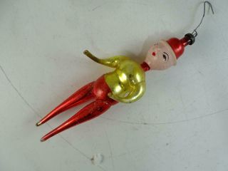 Antique Italian Feather Glass Angel Figural Christmas Ornament Man Person Italy