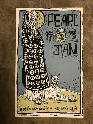 Pearl Jam 1998 Brisbane,  Australia Concert Poster - Rare