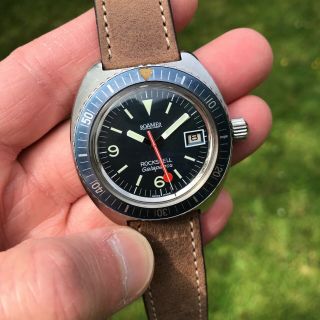 Stunning vintage 1970 ' s Roamer Rockshell Galapagos automatic 200m divers watch 8