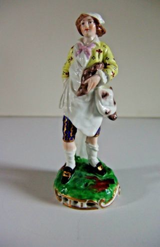 Antique Royal Crown Derby Porcelain Figurine 1806 - 25 With Piglet -