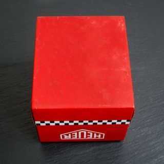 HEUER Vintage Carrera Viceroy 1960s Red Racing High Top Watch Box Rare Collecti 6