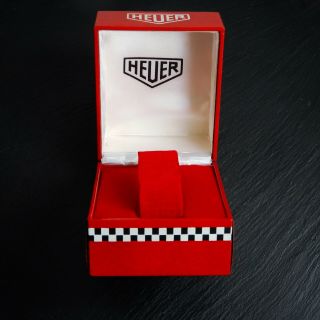 HEUER Vintage Carrera Viceroy 1960s Red Racing High Top Watch Box Rare Collecti 8