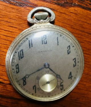 Hamilton Keystone Pocket Watch 912 17 Jewels 14k.  585 Fine Kwc Co.