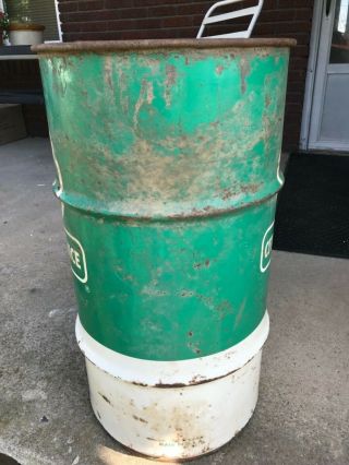 Vintage Cities Service Oil Drum Barrel Trash Can Man Gave Garage Gas Station 2