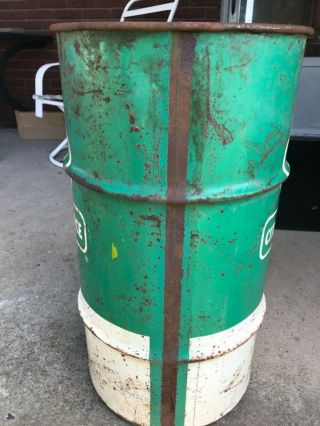 Vintage Cities Service Oil Drum Barrel Trash Can Man Gave Garage Gas Station 4