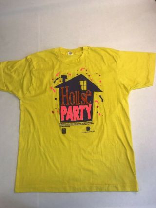 Vtg 1990 House Party T - Shirt Size Xl Or L Movie Promo Deadstock Rap Hip Hop