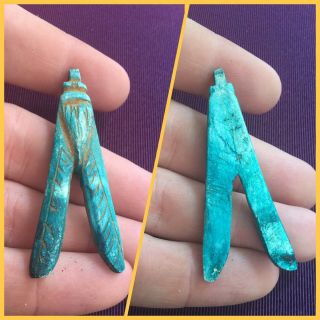 Rare Ancient Egyptian Blue Fly Amulet Pendant 300 Bc