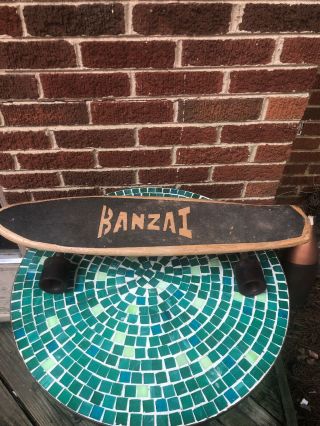 Vintage Banzai Wood Skateboard Wooden & 3 Day