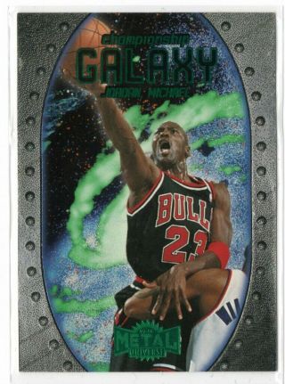 Michael Jordan 1997 - 98 Fleer Metal Universe Championship Galaxy Green Sp Rare