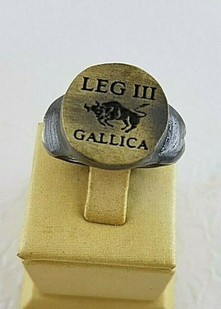 Ancient.  Legio Iii Galica Bronze Ring - Vintage - Antique Roman - Bronze - Rare