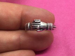 Victorian Silver 3 Section Friendship Ring Circa 1870’s Size N