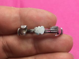 Victorian Silver 3 Section Friendship Ring Circa 1870’s Size N 3