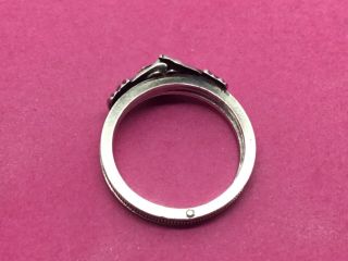 Victorian Silver 3 Section Friendship Ring Circa 1870’s Size N 8